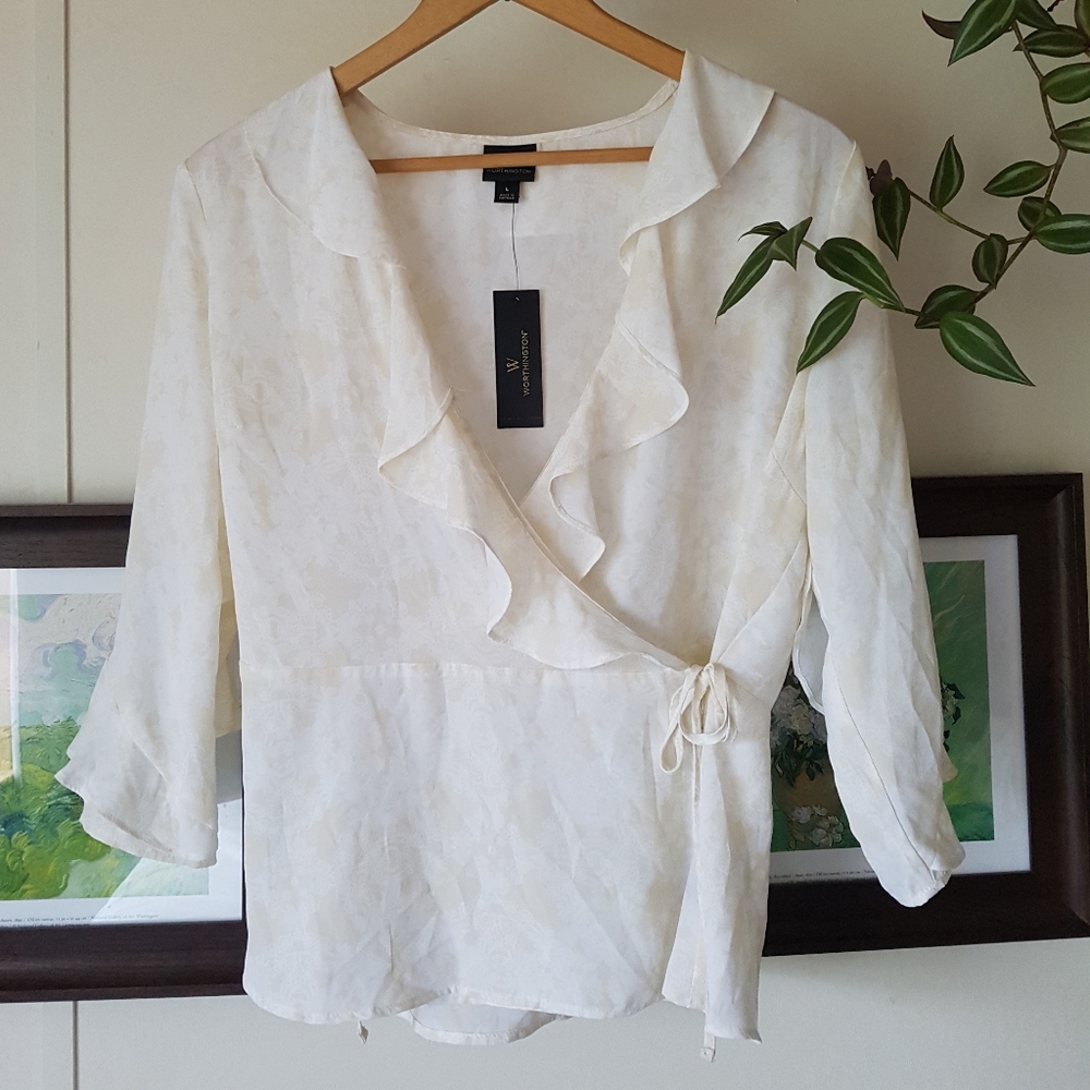Ruffle wrap blouse